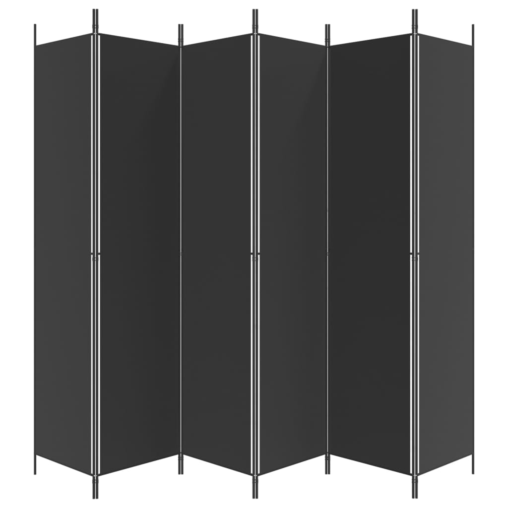 vidaXL 6-Panel Room Divider Black 118.1"x86.6" Fabric