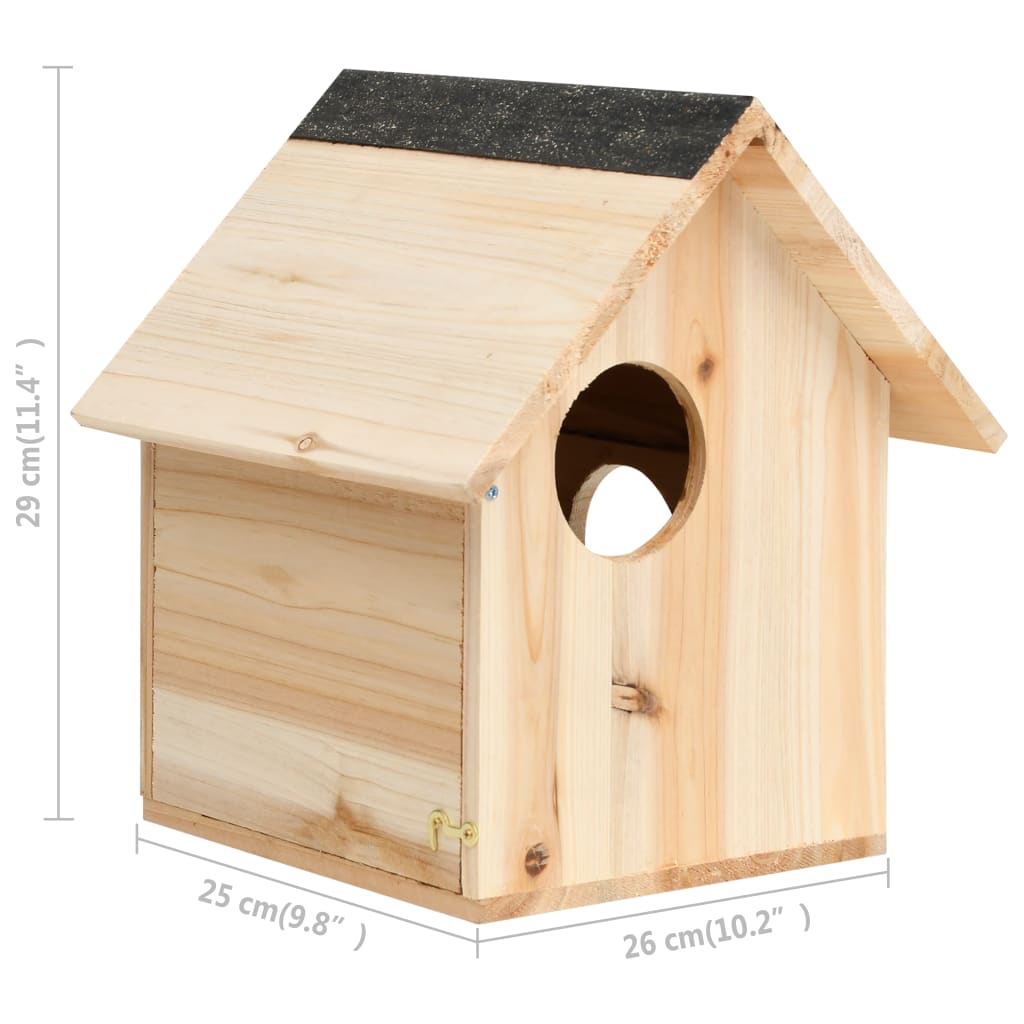 vidaXL Squirrel House Solid Firwood 10.2"x9.8"x11.4"