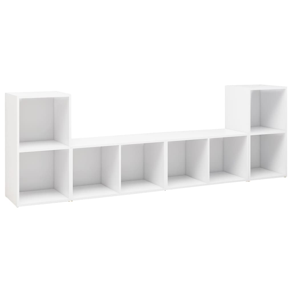 vidaXL TV Cabinets 4 pcs White 28.3"x13.8"x14.4" Engineered Wood