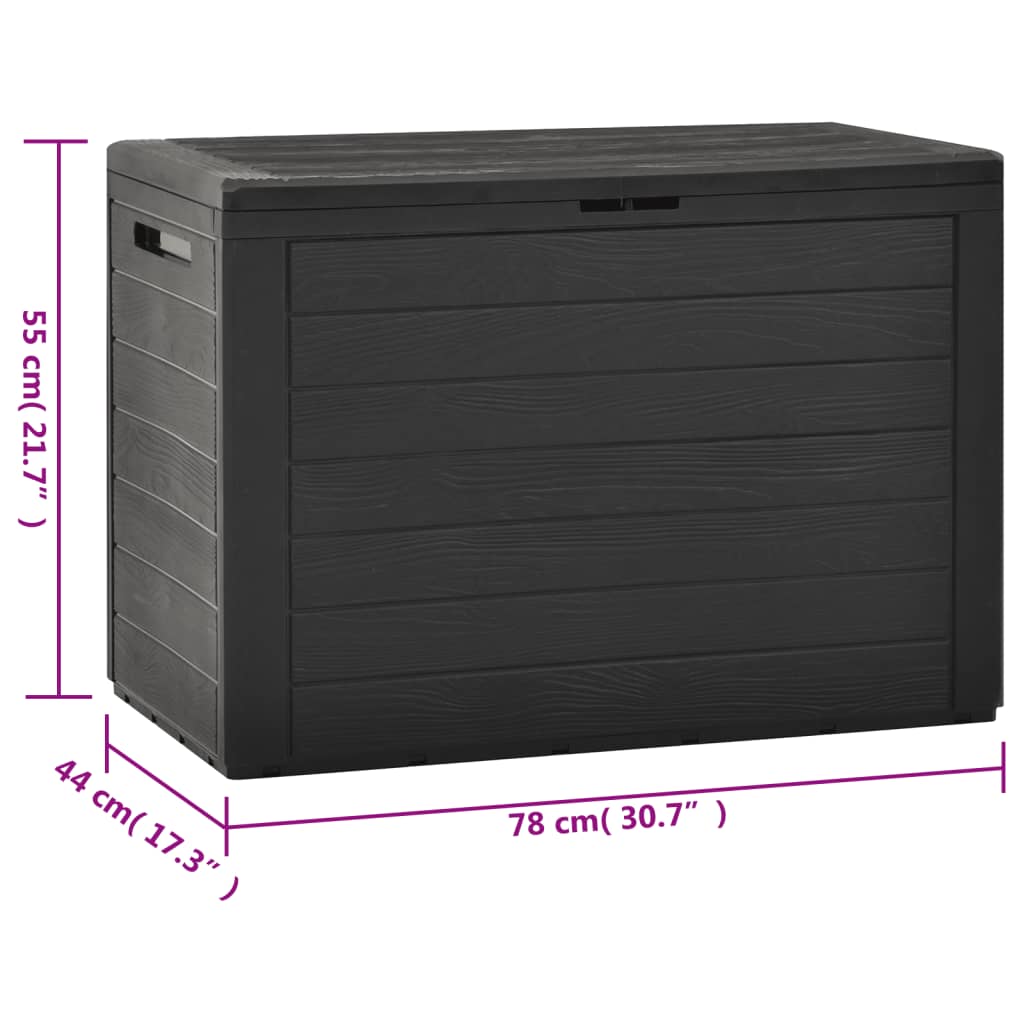 vidaXL Patio Storage Box Anthracite 38.7"x17.3"x21.7"