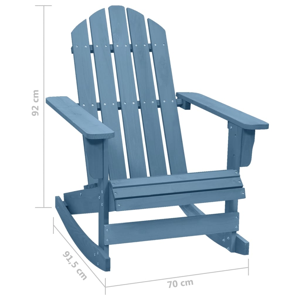 vidaXL Patio Adirondack Rocking Chair Solid Fir Wood Blue