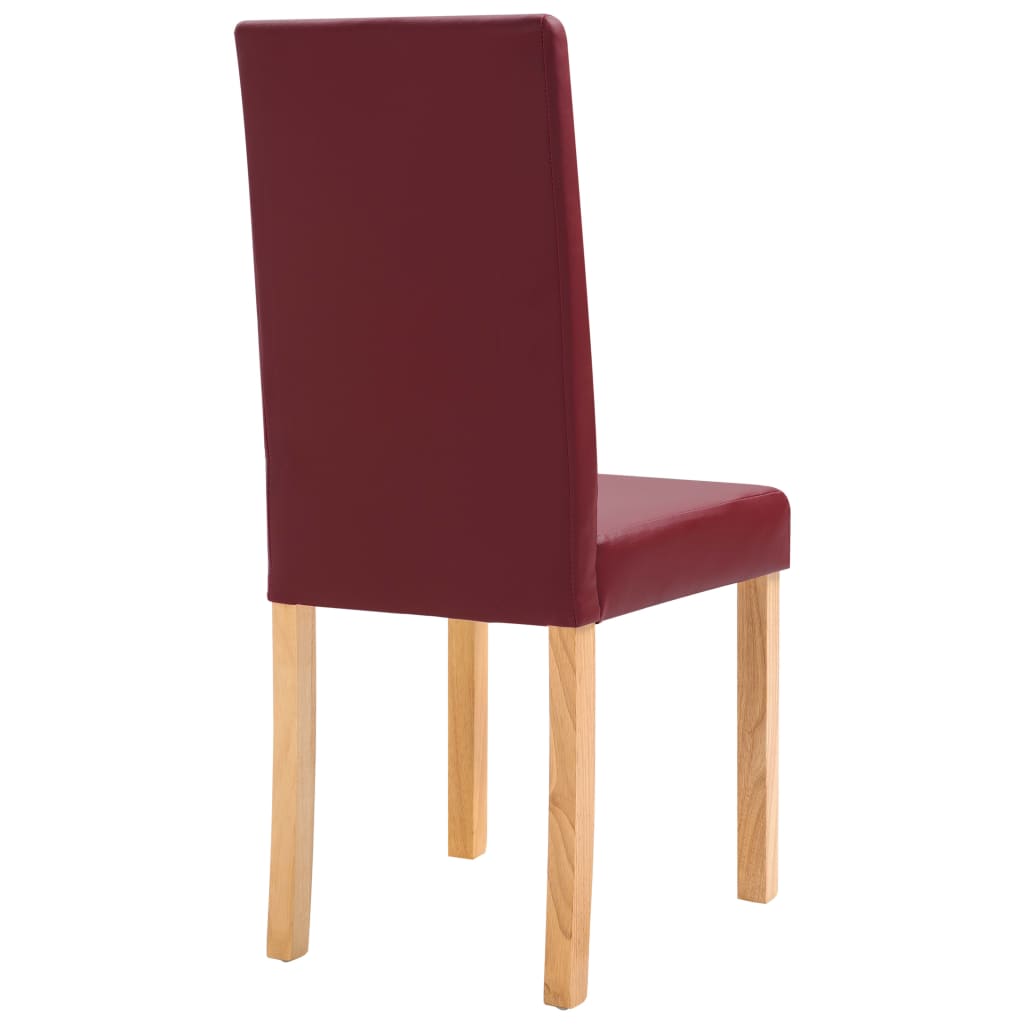 vidaXL Dining Chairs 2 pcs Red Faux Leather