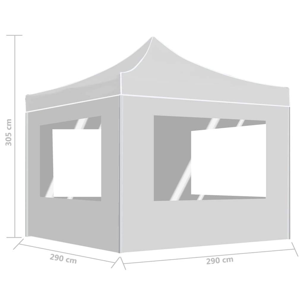 vidaXL Professional Folding Party Tent with Walls Aluminum 9.8'x9.8' White
