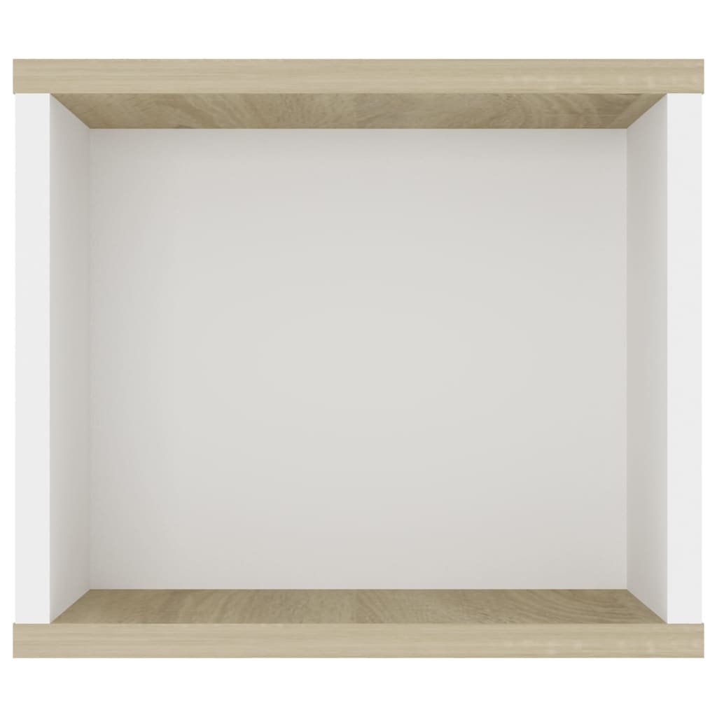 vidaXL Hanging TV Stand White and Sonoma Oak 39.4"x11.8"x10.4" Engineered Wood