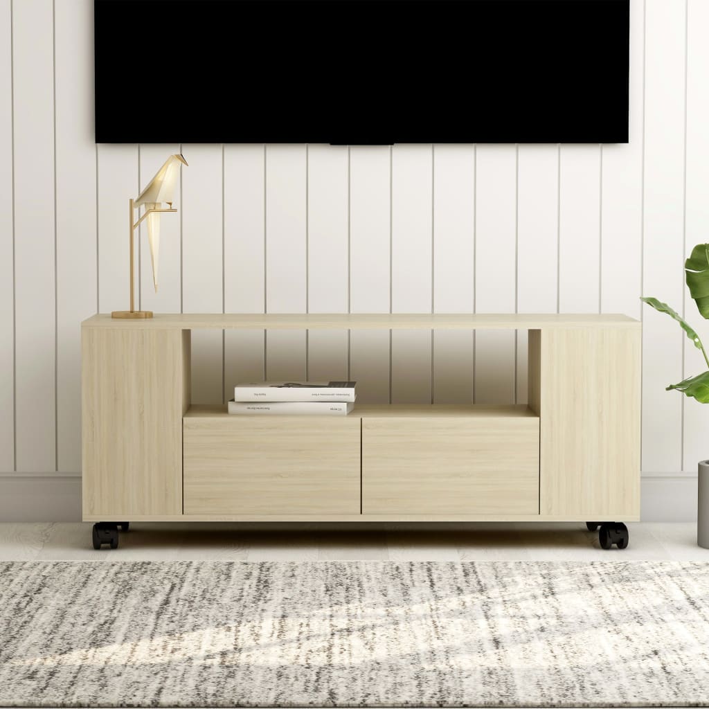 vidaXL TV Stand Sonoma Oak 47.2"x13.8"x18.9" Engineered Wood