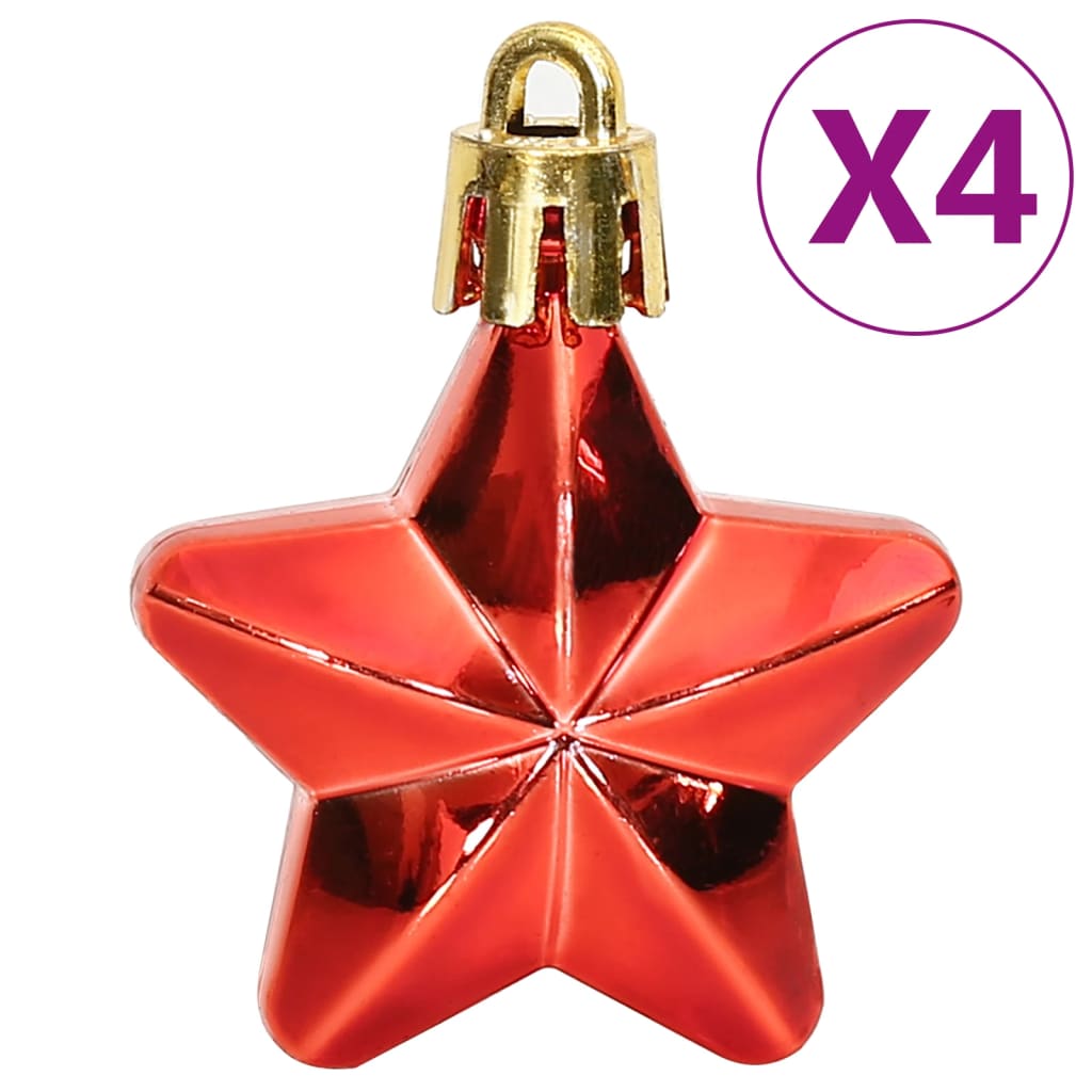 vidaXL 112 Piece Christmas Bauble Set Red / Green / Gold Polystyrene