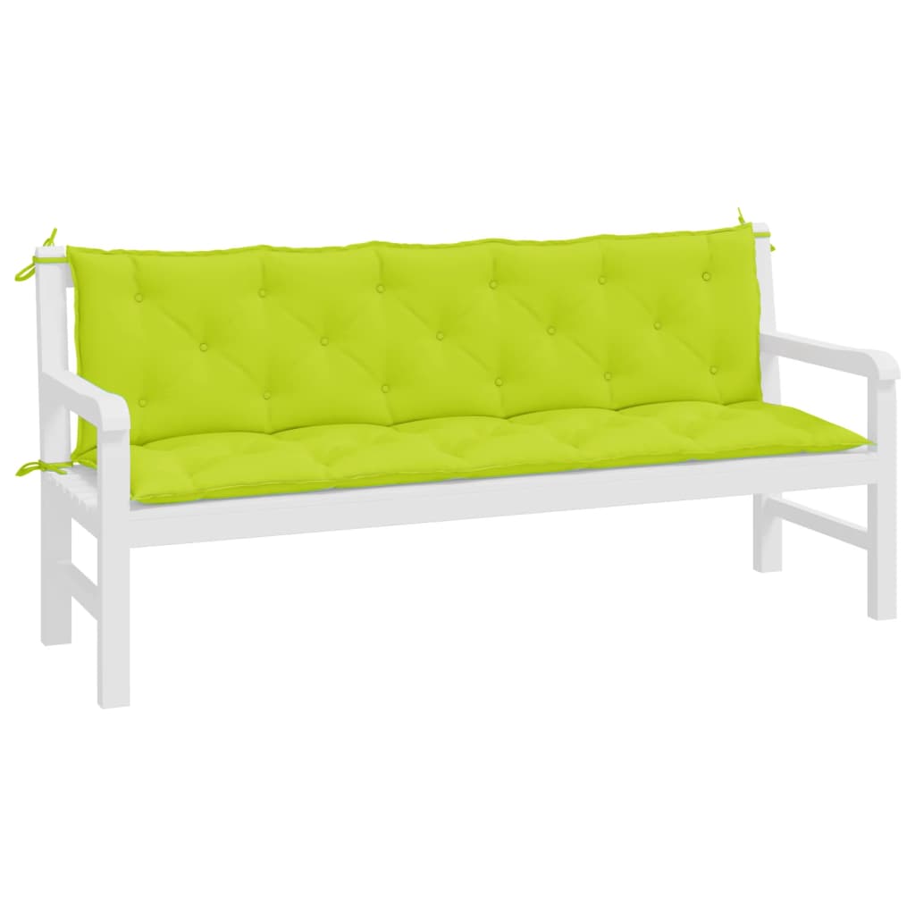 vidaXL Garden Bench Cushions 2 pcs Bright Green 70.9"x19.7"x2.8" Oxford Fabric