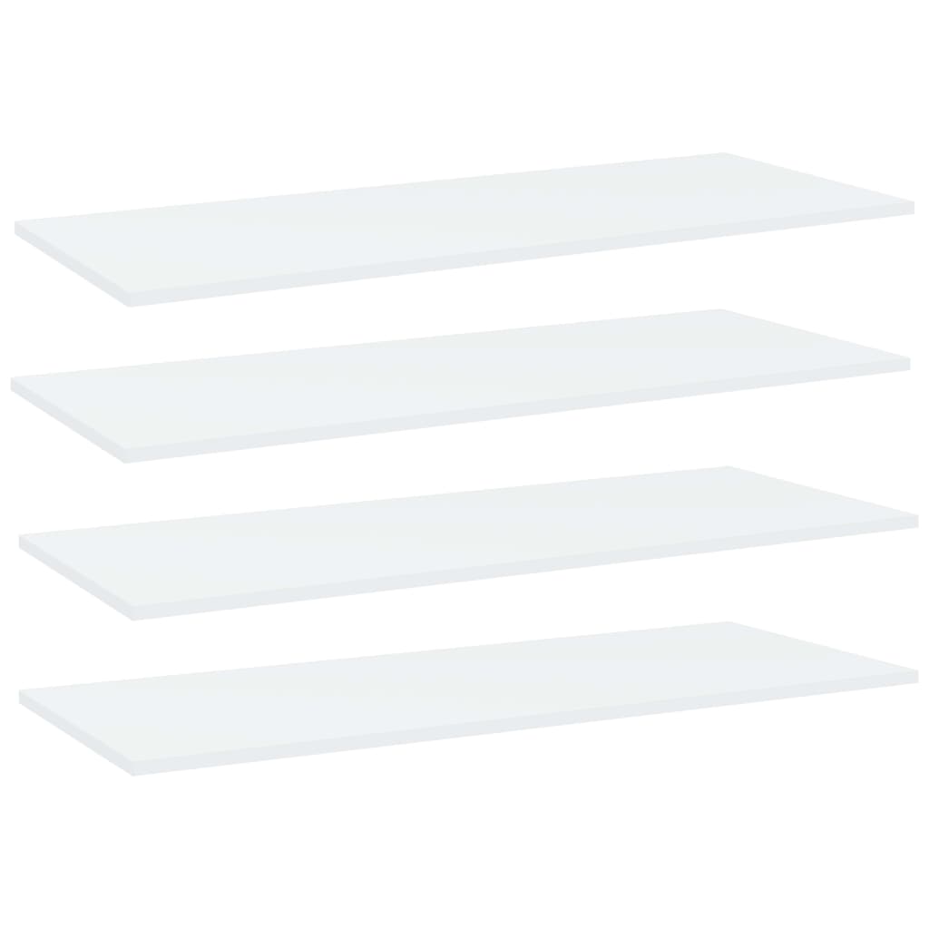 vidaXL Bookshelf Boards 4 pcs White 39.4"x15.7"x0.6" Chipboard