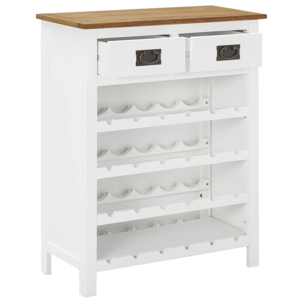 vidaXL Wine Cabinet 28.3"x12.6"x35.4" Solid Oak Wood