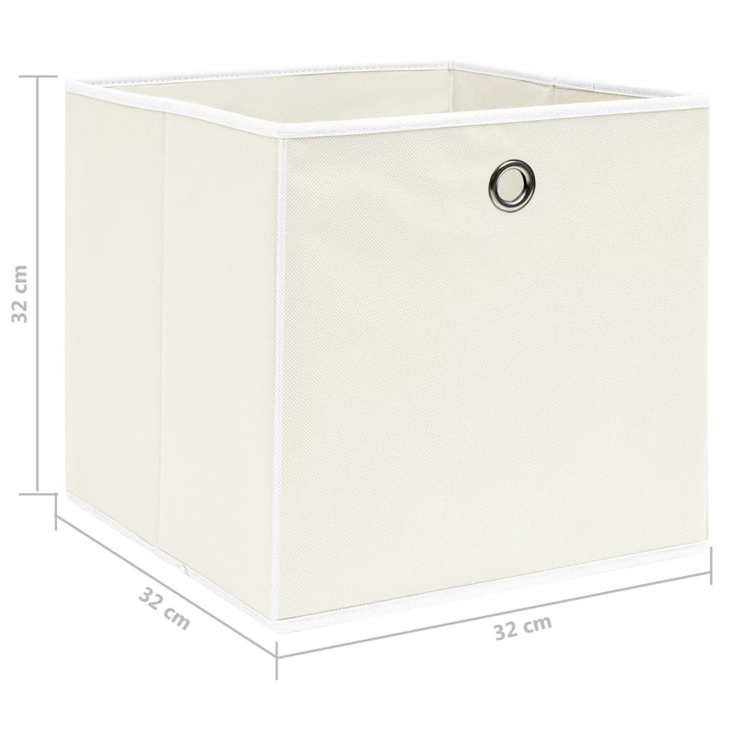 vidaXL Storage Boxes 4 pcs White 12.6"x12.6"x12.6" Fabric