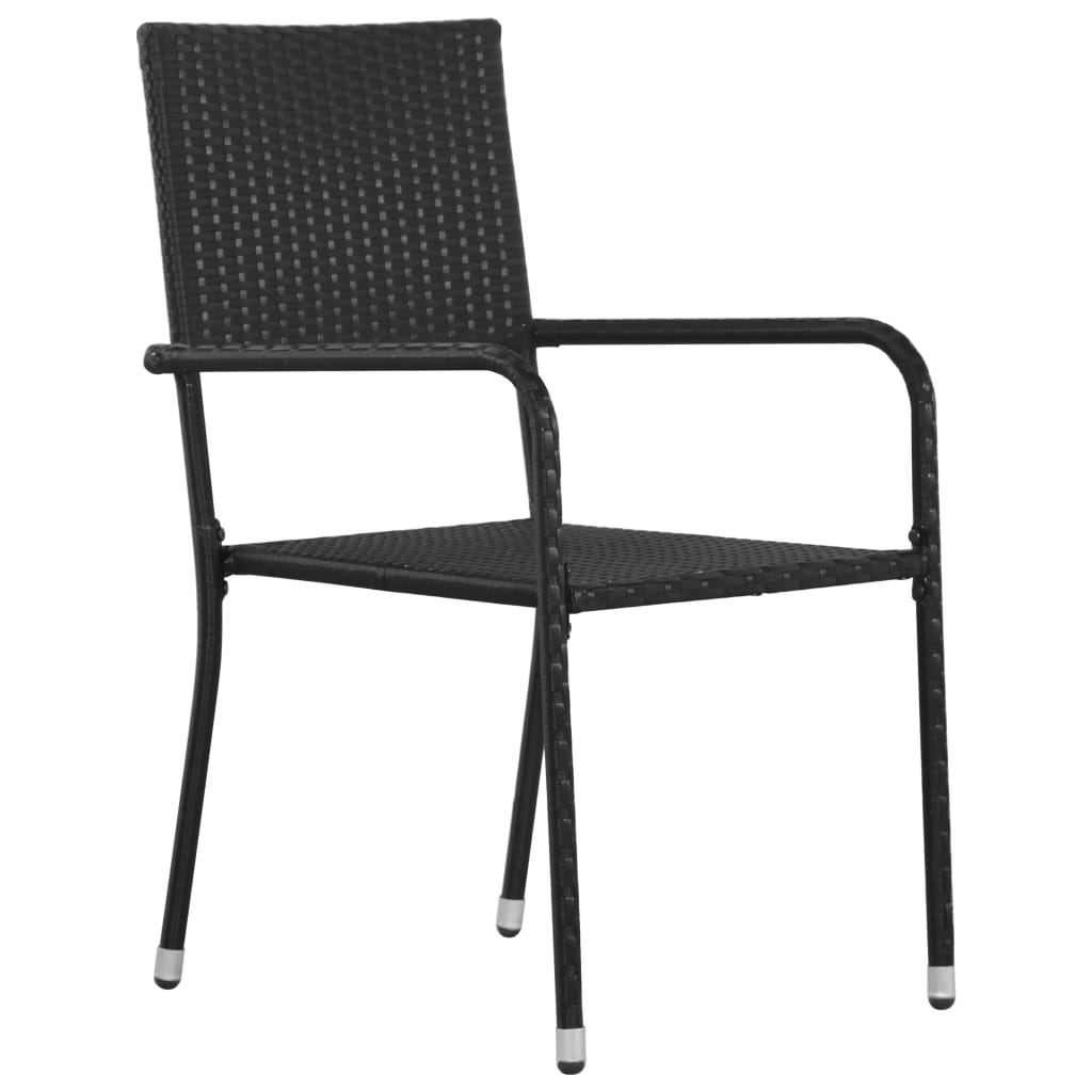 vidaXL Patio Dining Chairs 6 pcs Poly Rattan Black