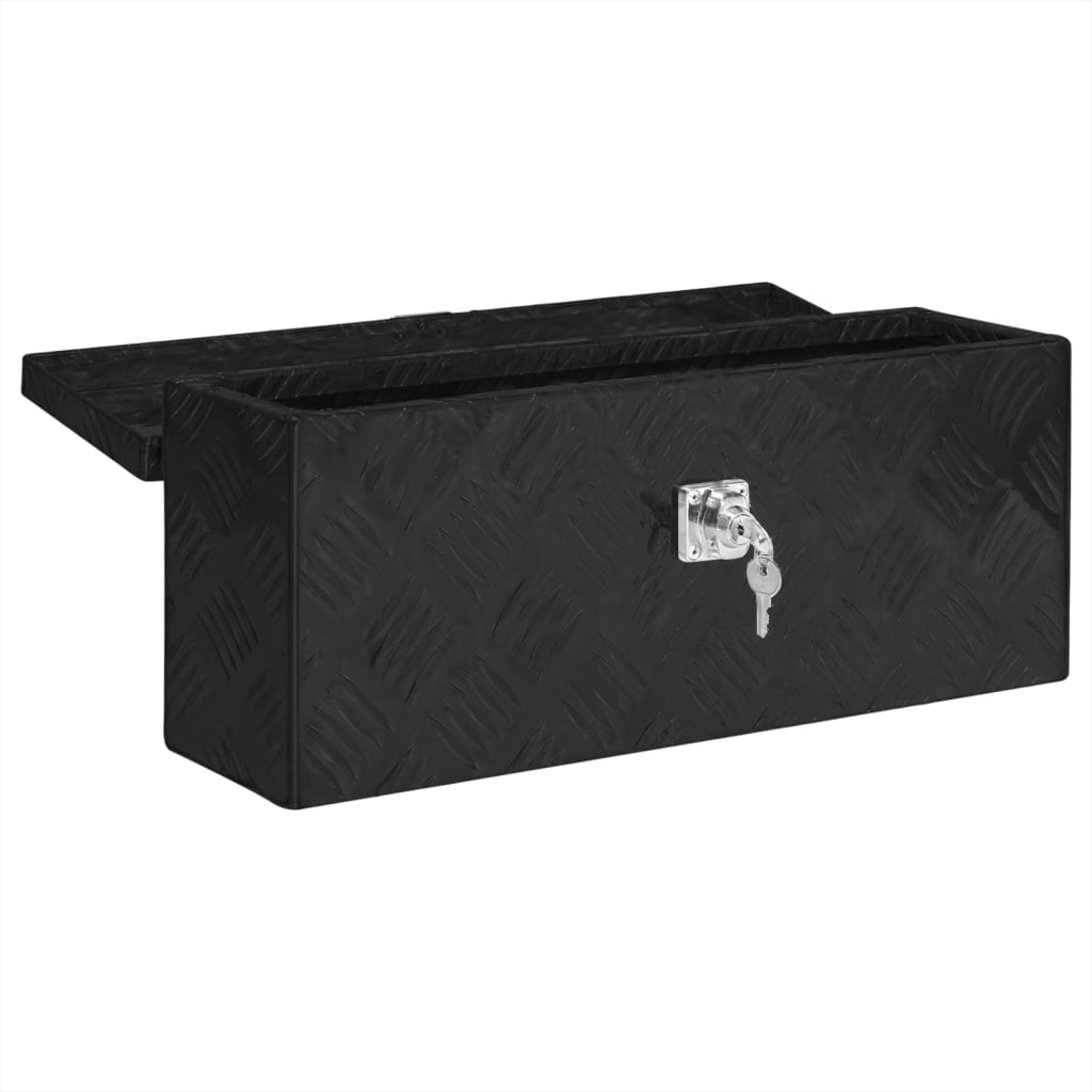 vidaXL Storage Box Black 19.7"x5.9"x8.1" Aluminum