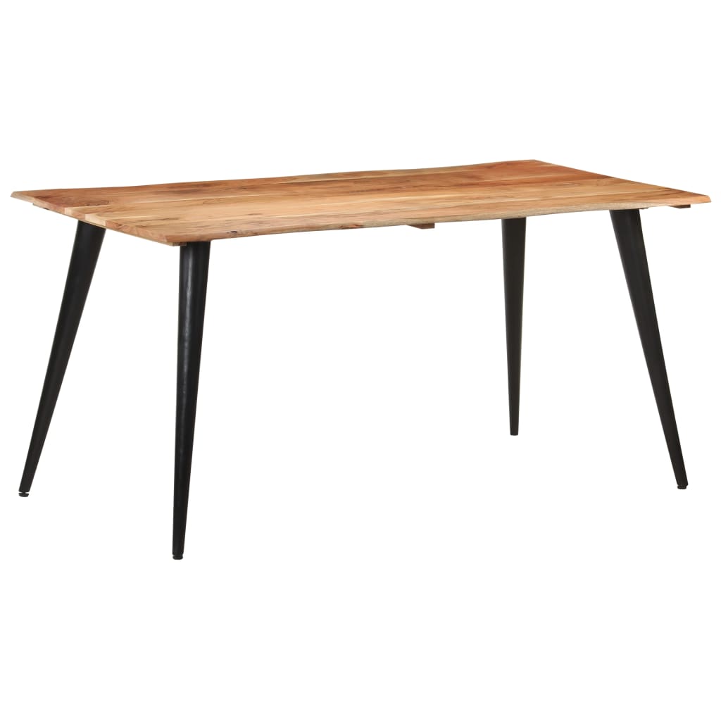 vidaXL Dining Table with Live Edges 63"x31.5"x29.5" Solid Acacia Wood