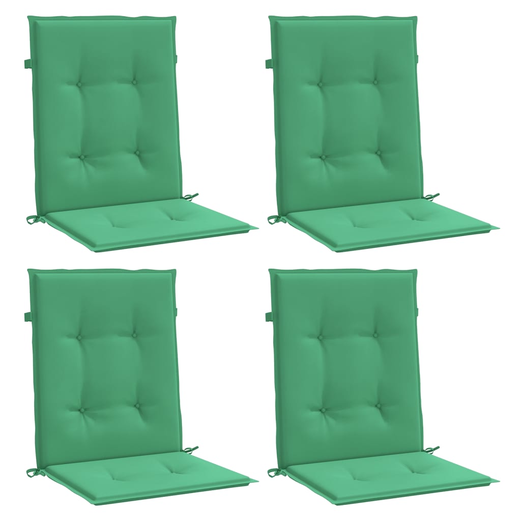 vidaXL Garden Lowback Chair Cushions 4 pcs Green 39.4"x19.7"x1.2" Oxford Fabric