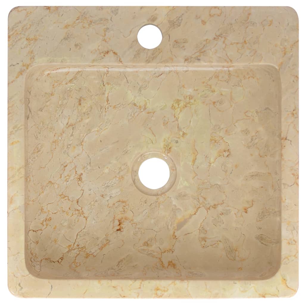 vidaXL Sink Cream 15.7"x15.7"x4.7" Marble