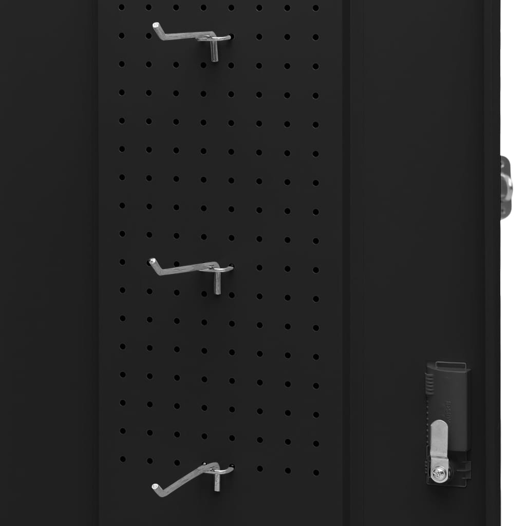 vidaXL Saddle Cabinet Black 20.9"x20.9"x55.1" Steel