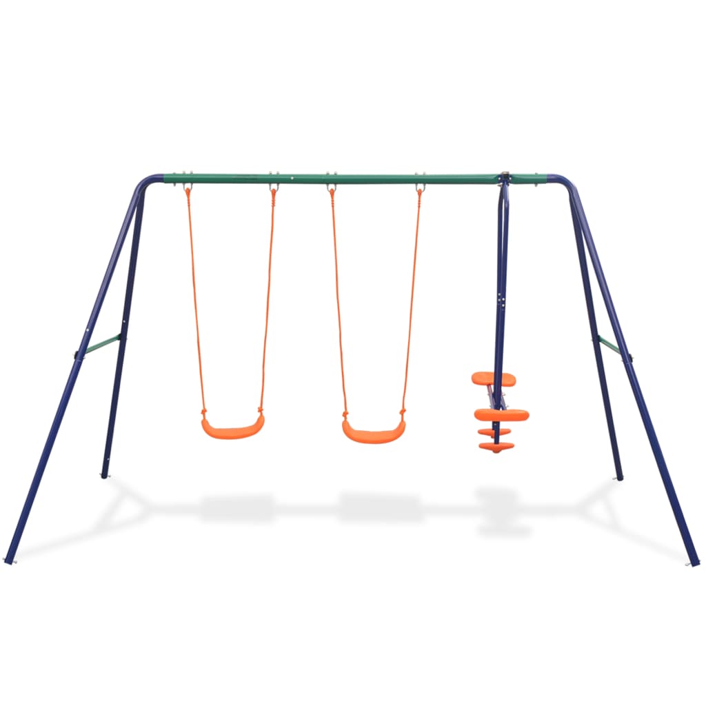 vidaXL Swing Set with 4 Seats Orange