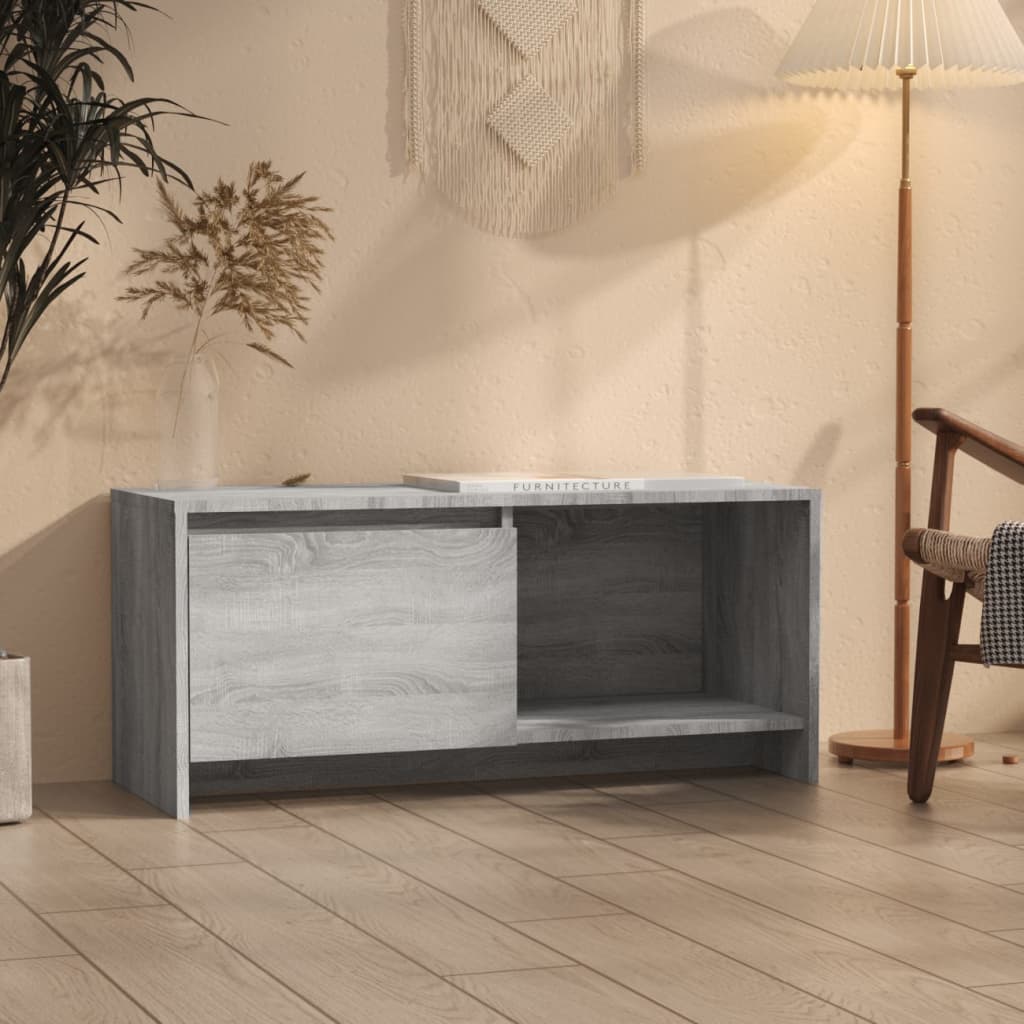 vidaXL TV Stand Gray Sonoma 35.4"x13.8"x15.7" Engineered Wood