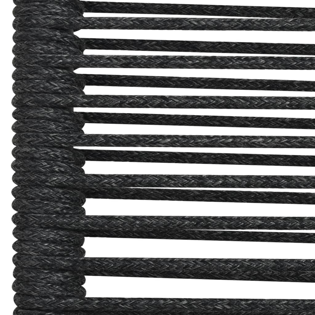 vidaXL 5 Piece Patio Dining Set Cotton Rope and Steel Black