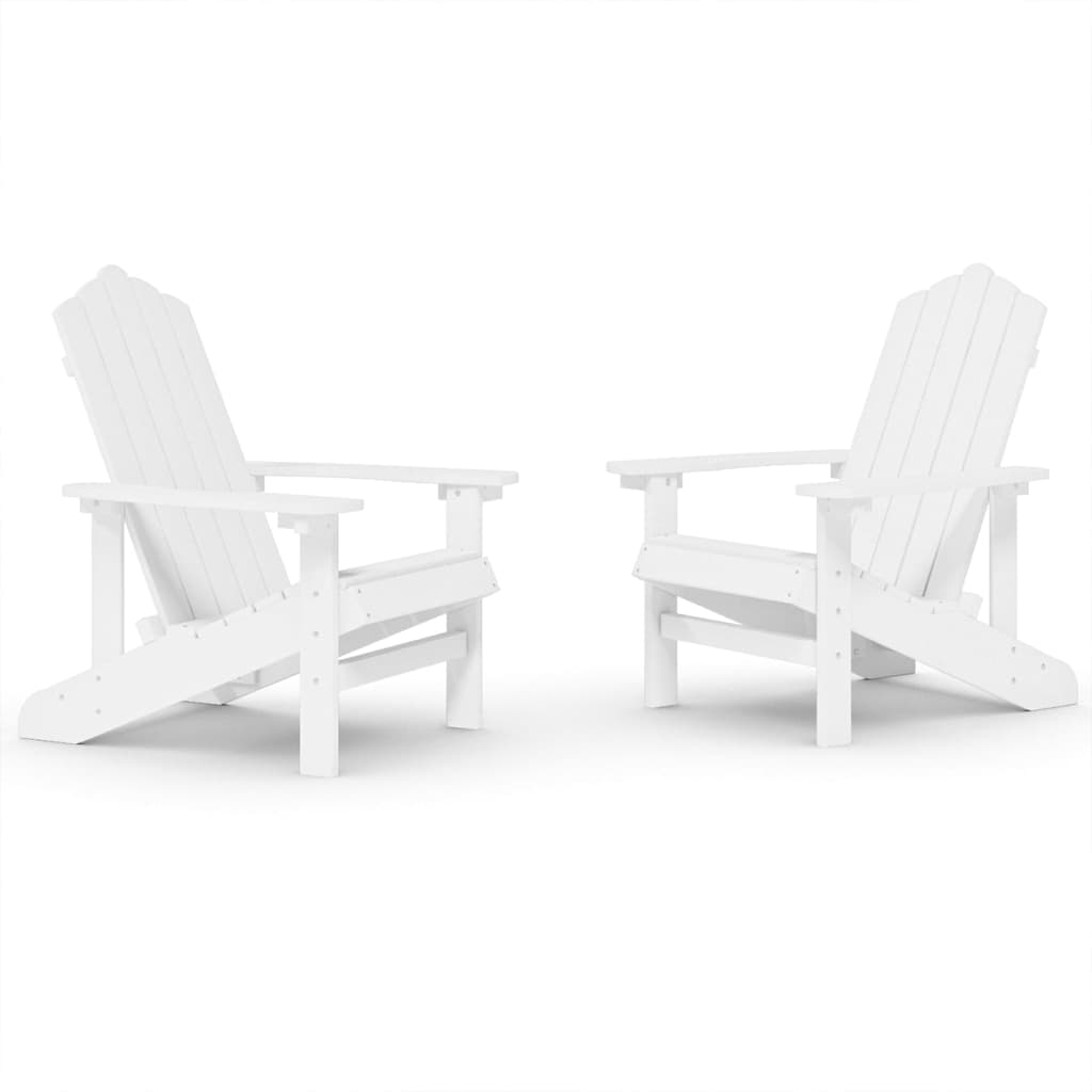 vidaXL Patio Adirondack Chairs 2 pcs HDPE White