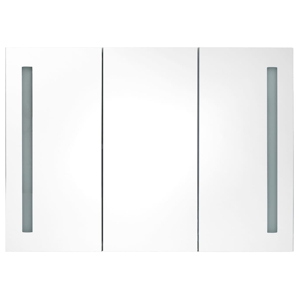 vidaXL LED Bathroom Mirror Cabinet Concrete Gray 35"x5.5"x24.4"