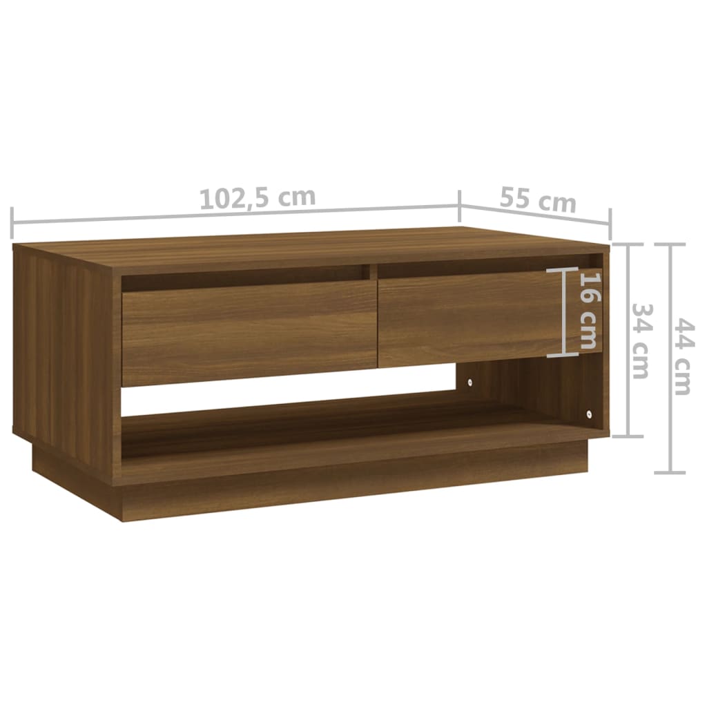 vidaXL Coffee Table Brown Oak 40.4"x21.7"x17.3" Engineered Wood