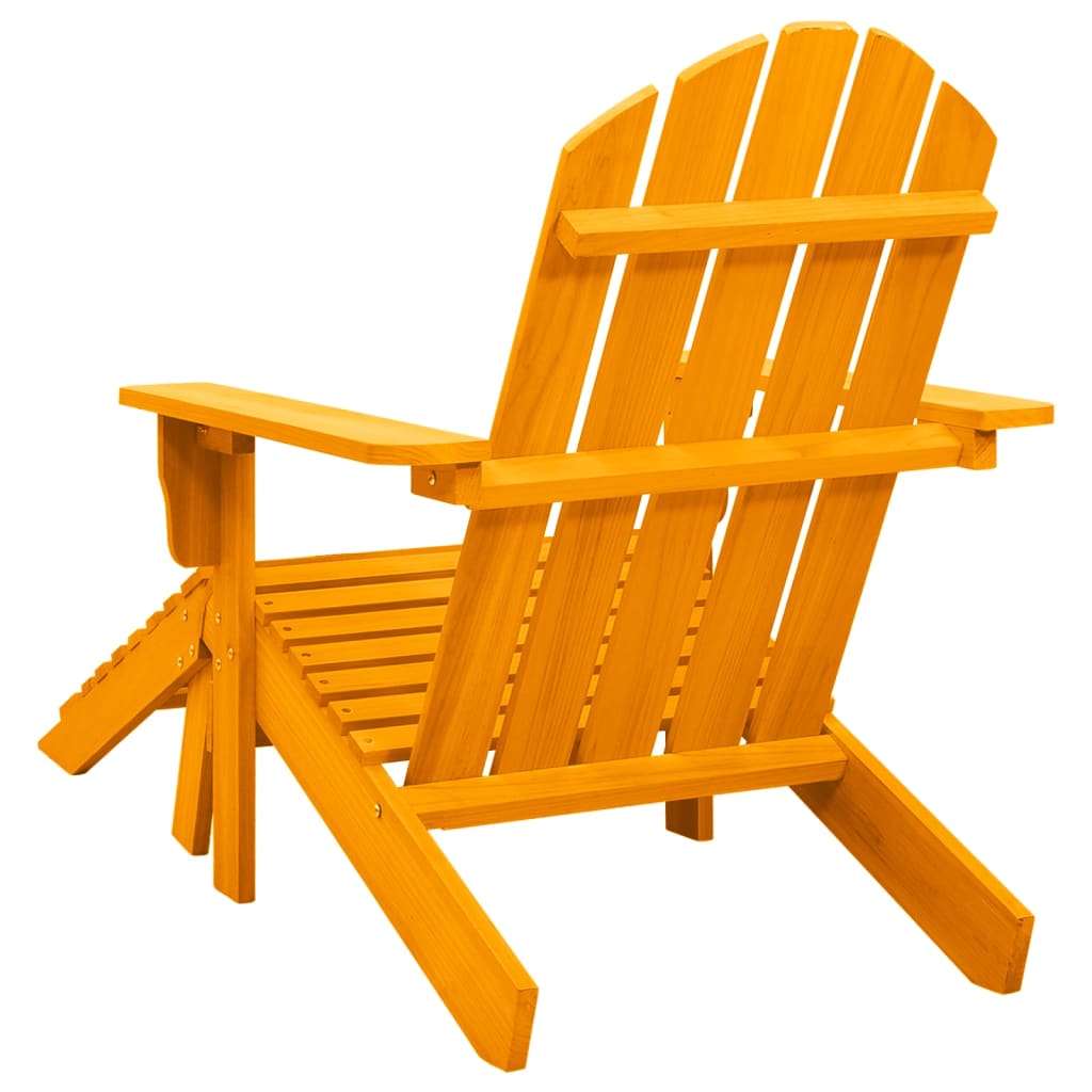 vidaXL Patio Adirondack Chair with Ottoman Solid Fir Wood Orange