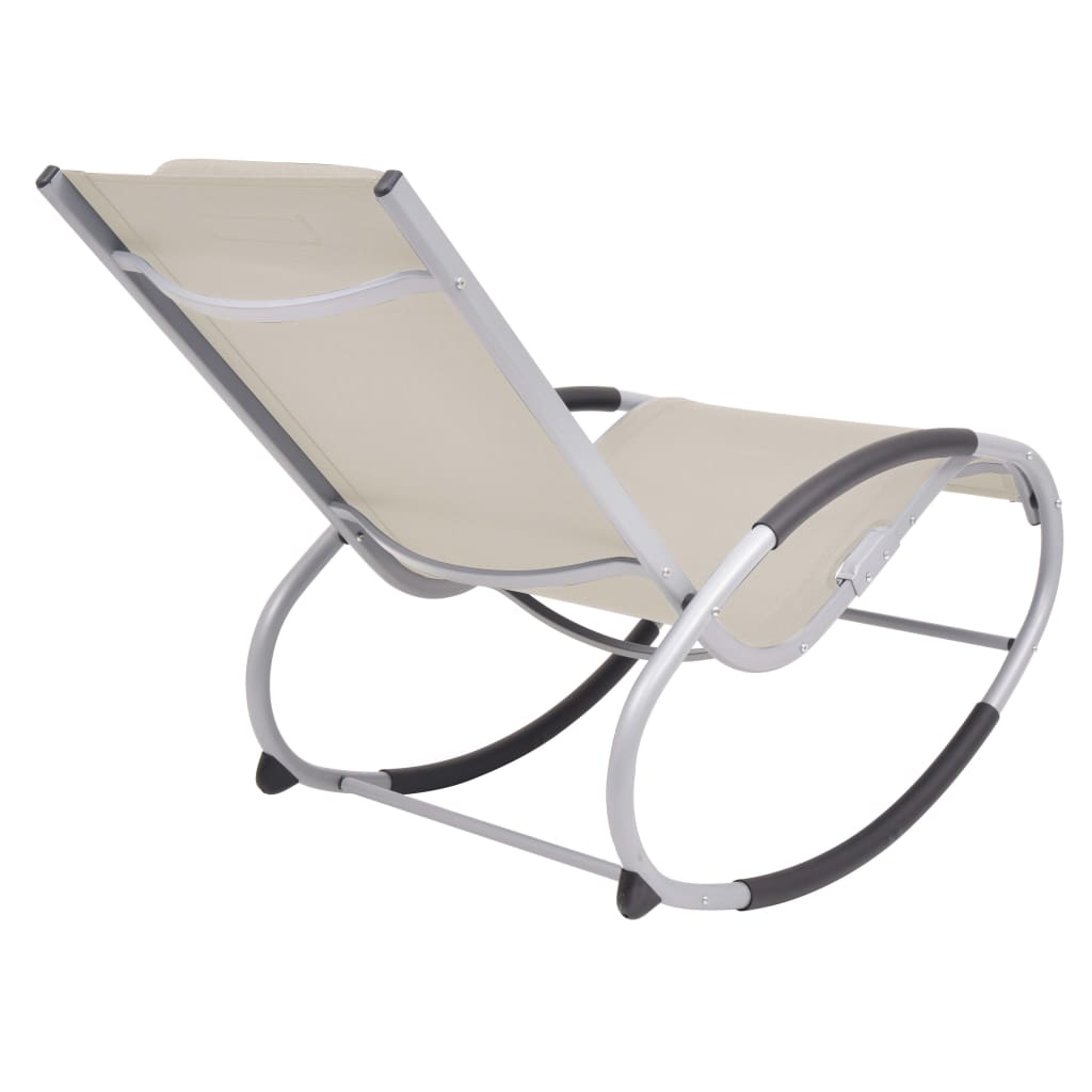 vidaXL Outdoor Rocking Chair Cream Textilene