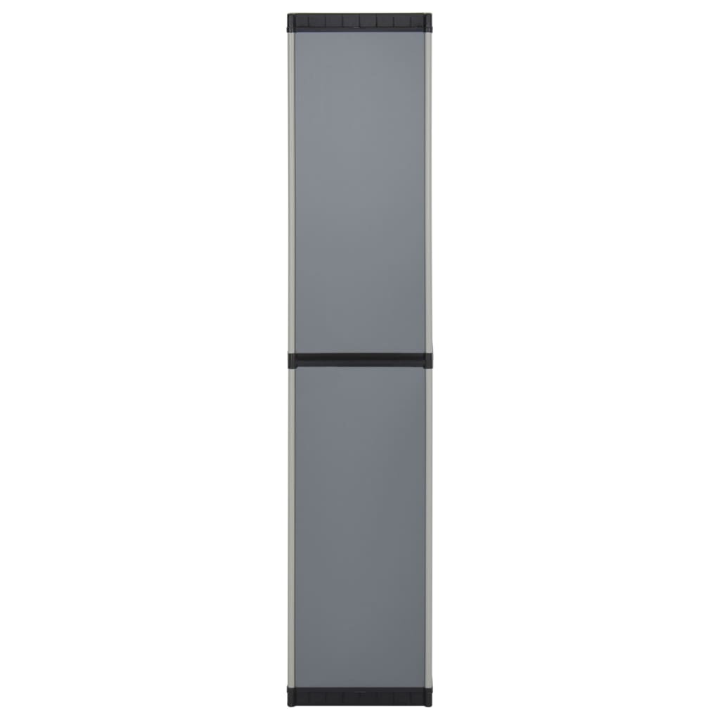 vidaXL Garden Storage Cabinet with 3 Shelves Gray & Black 13.4"x15.7"x66.1"