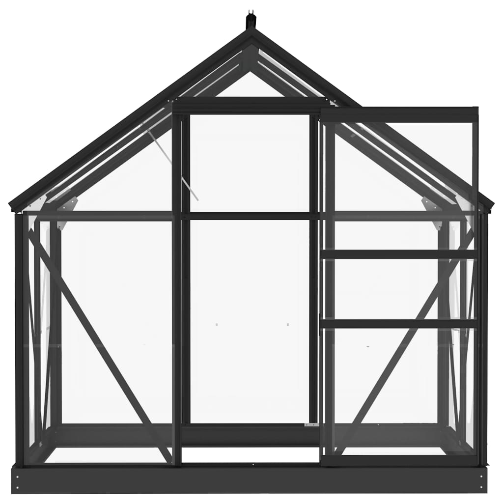 vidaXL Glass Greenhouse Anthracite 61"x40.6"x75.2" Aluminum