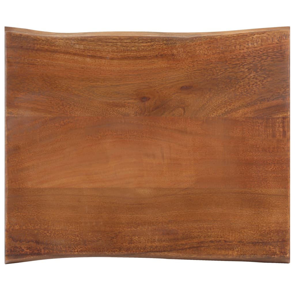 vidaXL Side Table Brown 17.7"x13.8"x19.3" Solid Acacia Wood & Cast Iron