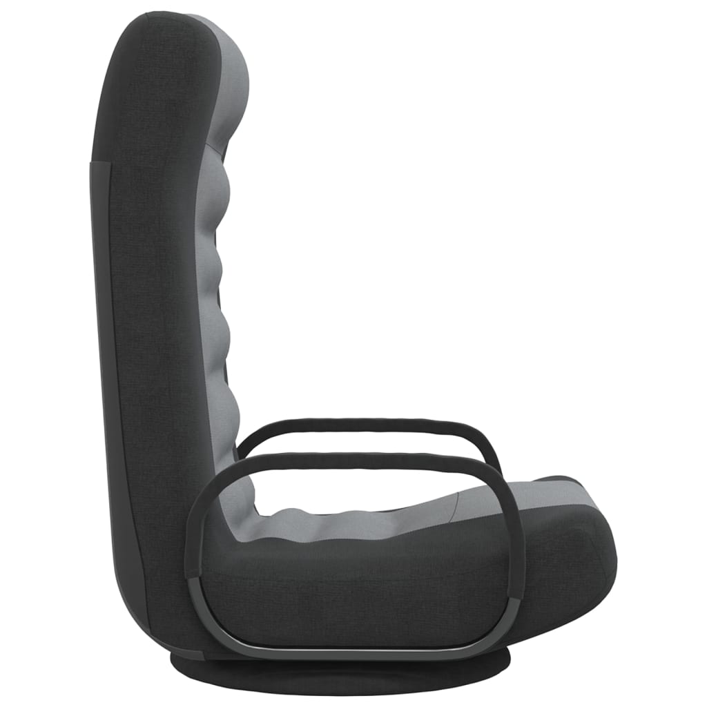 vidaXL Swivel Floor Chair Black and Light Gray Fabric