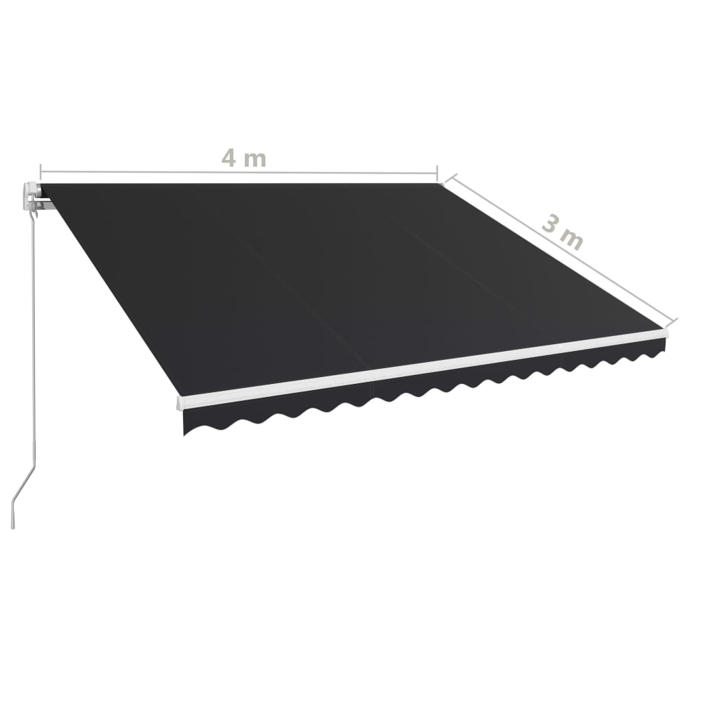 vidaXL Manual Retractable Awning 157.5"x118.1" Anthracite