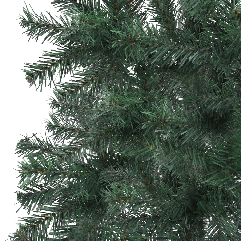 vidaXL Corner Artificial Christmas Tree with LEDs Green 70.9" PVC