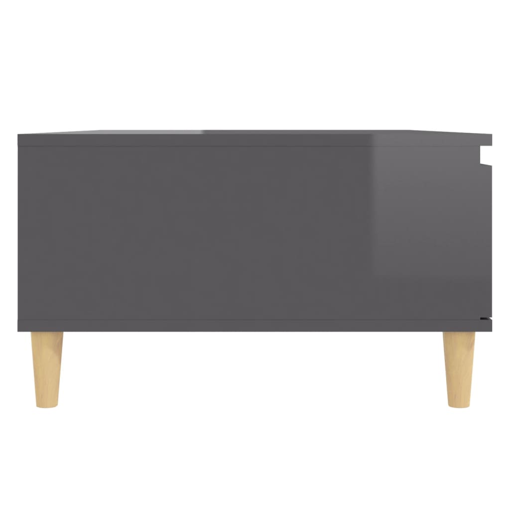 vidaXL Coffee Table High Gloss Gray 35.4"x23.6"x13.8" Engineered Wood