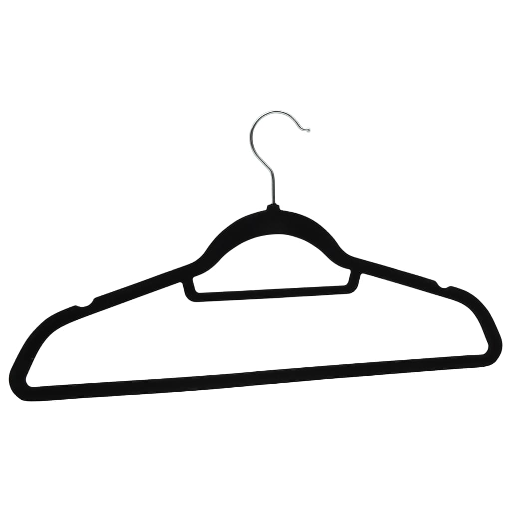 vidaXL 50 pcs Clothes Hanger Set Anti-slip Black Velvet