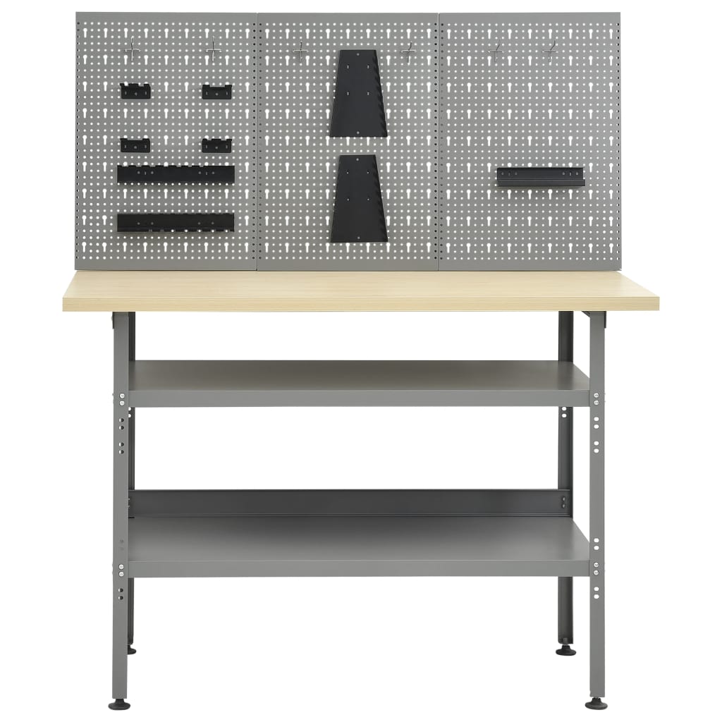 vidaXL Workbench with Three Wall Panels