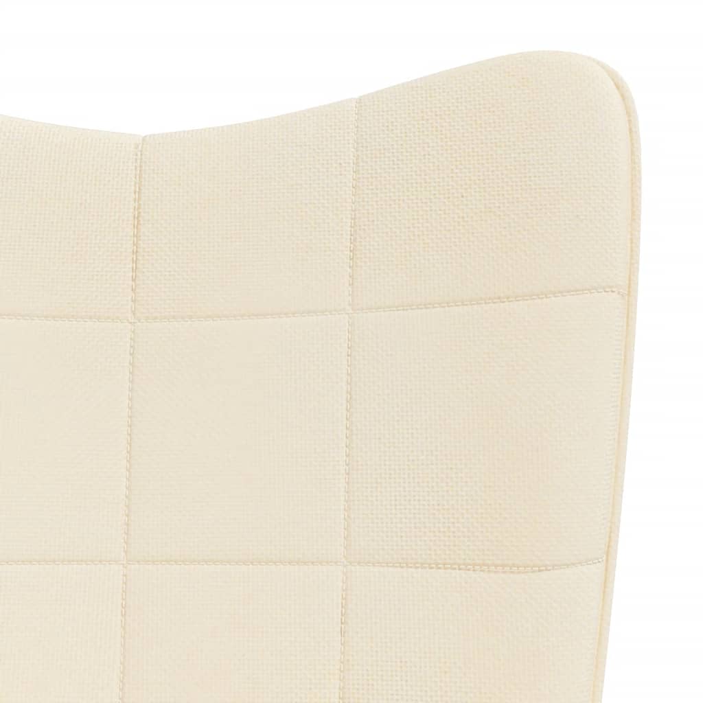 vidaXL Rocking Chair with a Stool Cream Fabric