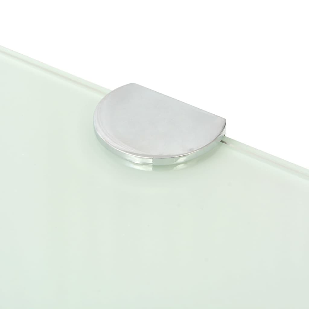 vidaXL Corner Shelf with Chrome Supports Glass White 17.7"x17.7"