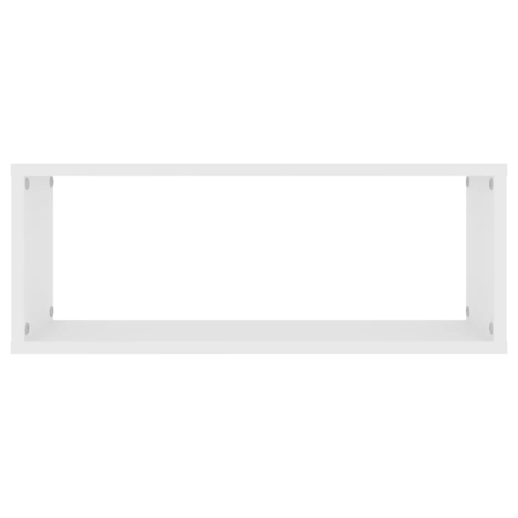 vidaXL Wall Cube Shelves 2 pcs White 23.6"x5.9"x9.1" Engineered Wood