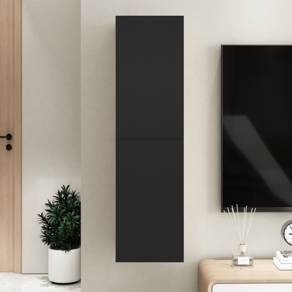 vidaXL TV Cabinet Black 12"x11.8"x43.3" Engineered Wood