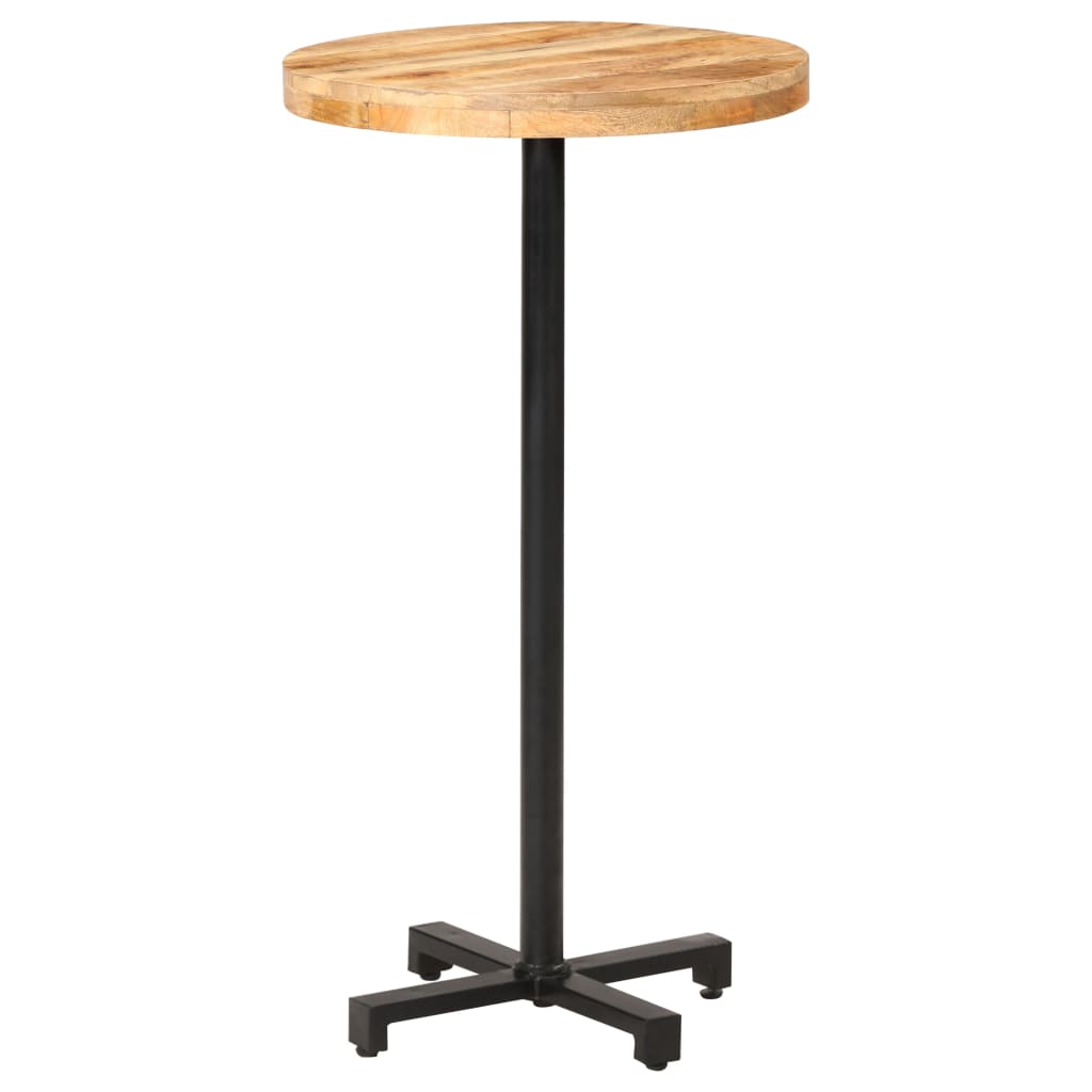 vidaXL Bar Table Round Ø23.6"x43.3" Rough Mango Wood