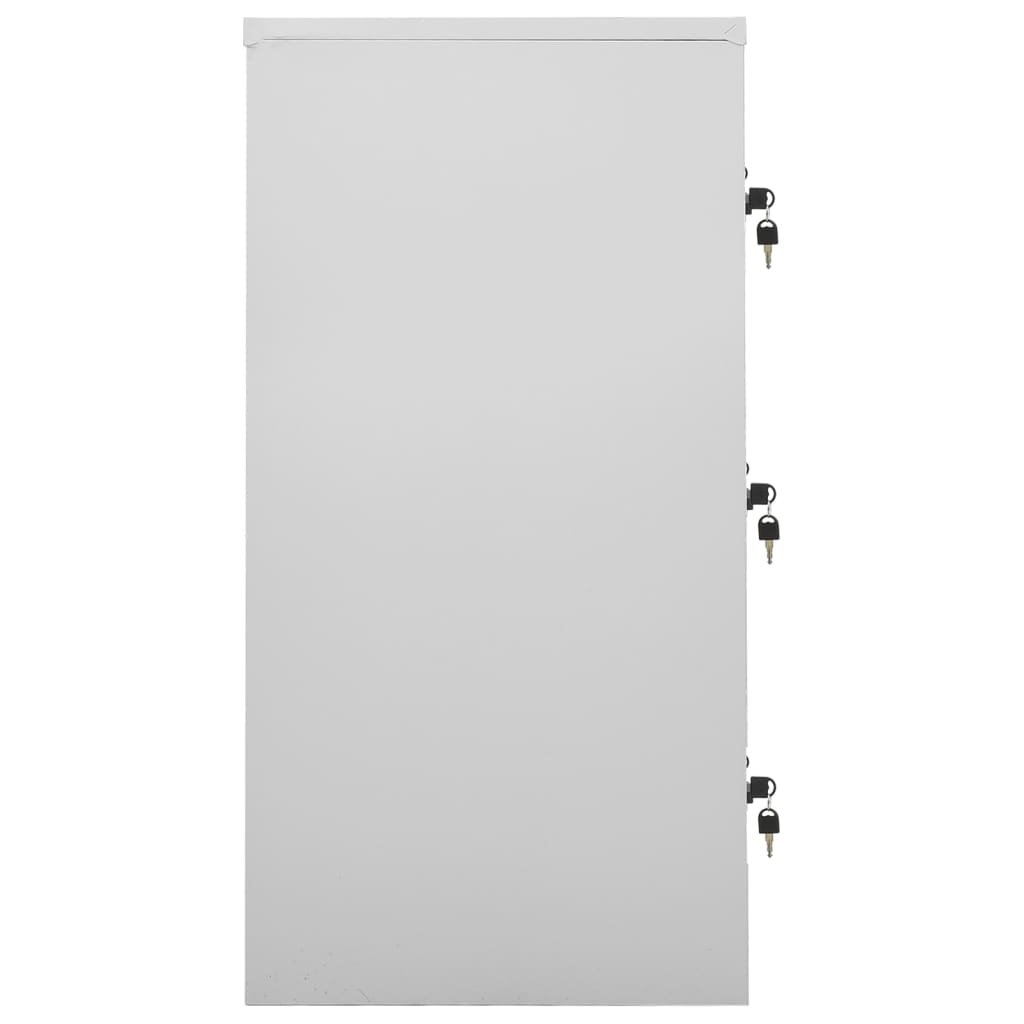 vidaXL Locker Cabinets 2 pcs Light Gray 35.4"x17.7"x36.4" Steel