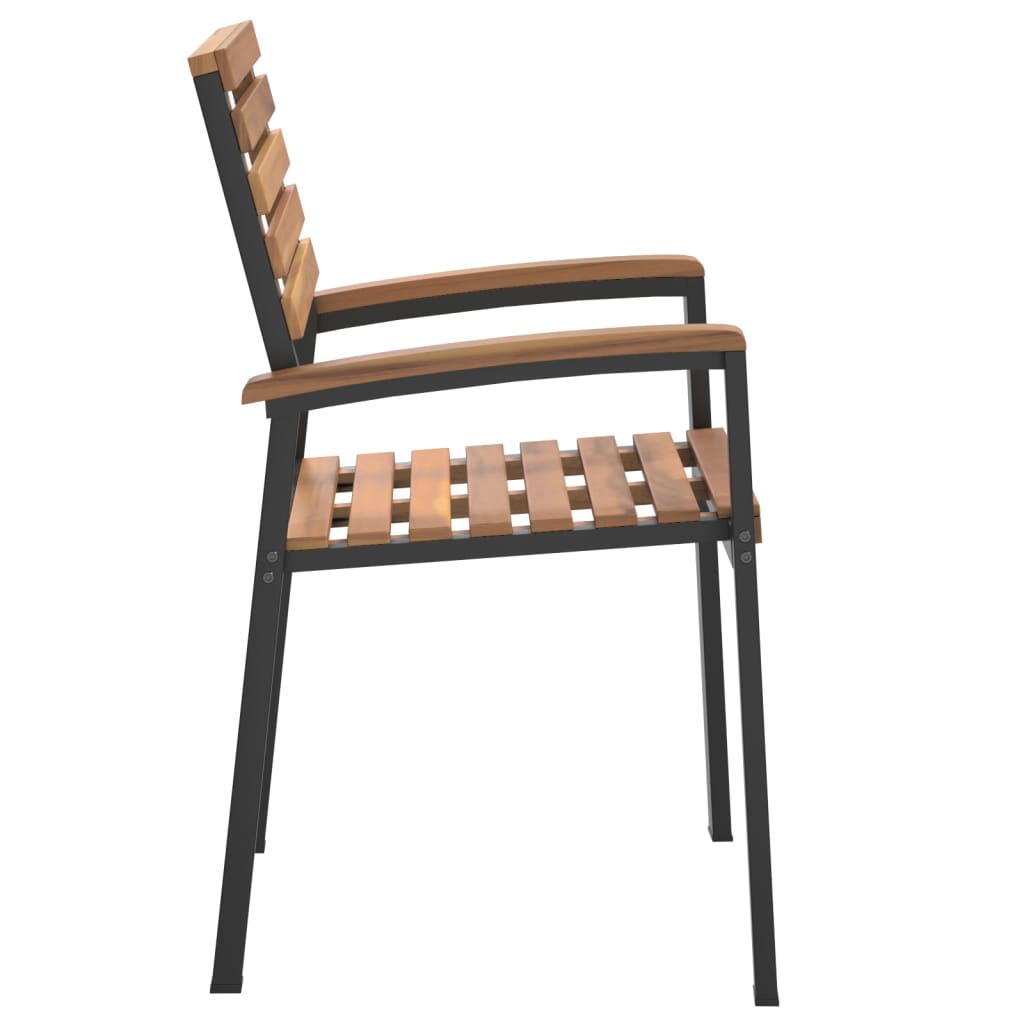 vidaXL Stackable Patio Chairs 4 pcs Solid Wood Acacia and Metal