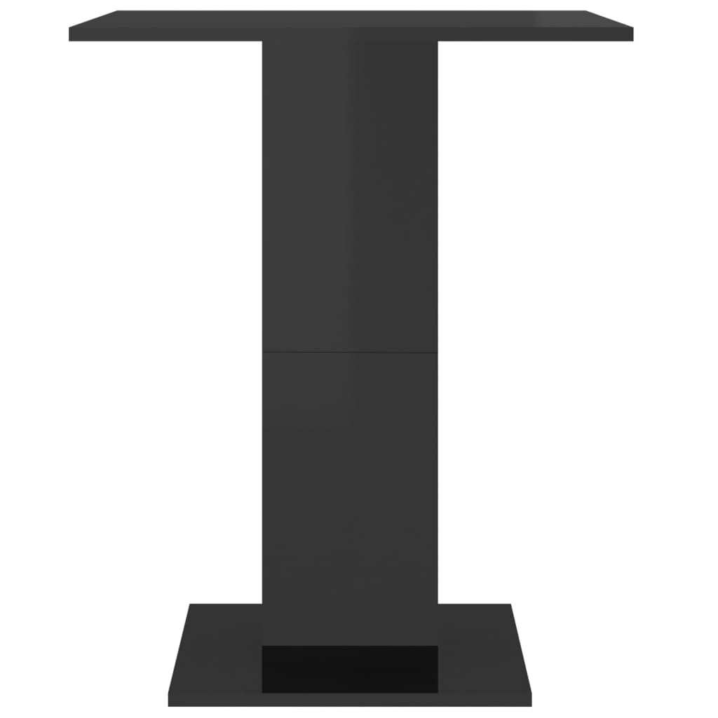 vidaXL Bistro Table High Gloss Black 23.6"x23.6"x29.5" Engineered Wood
