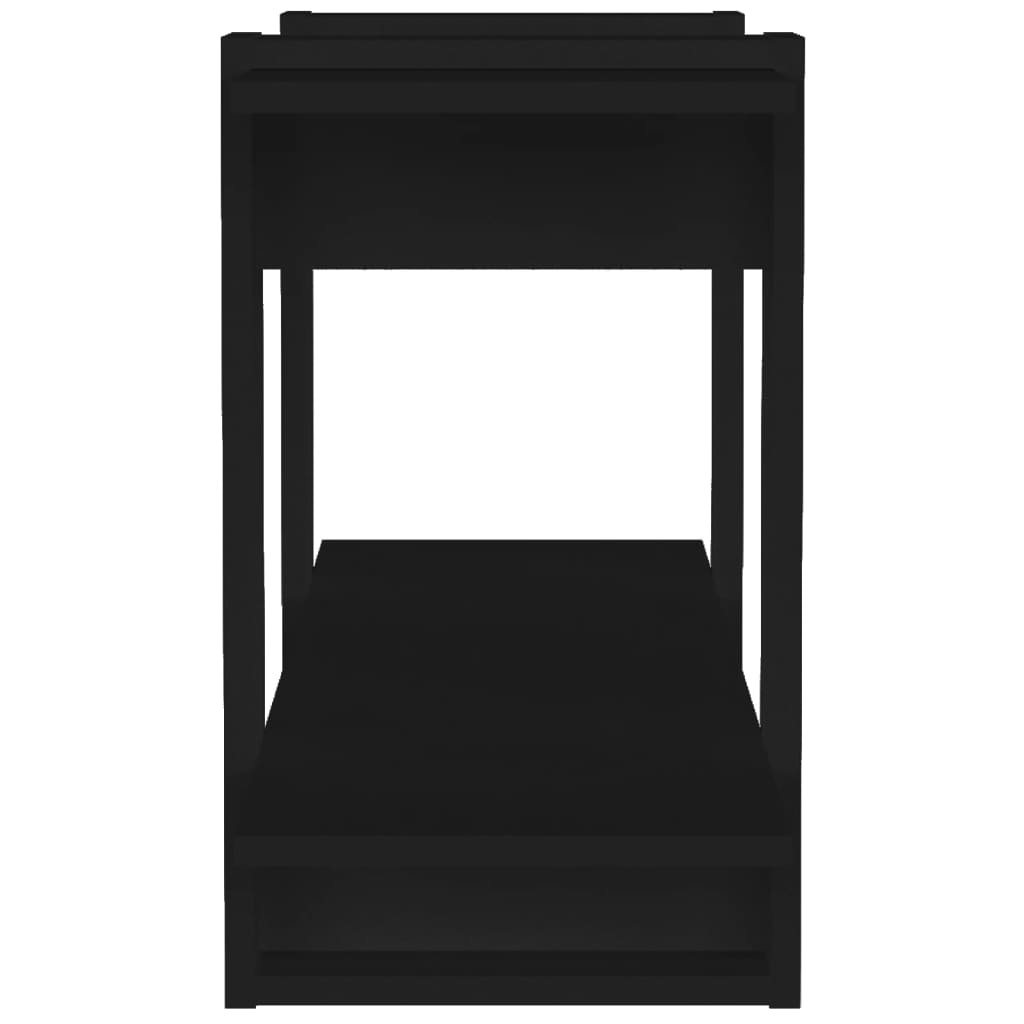 vidaXL Book Cabinet Black 39.4"x11.8"x20.1" Engineered Wood
