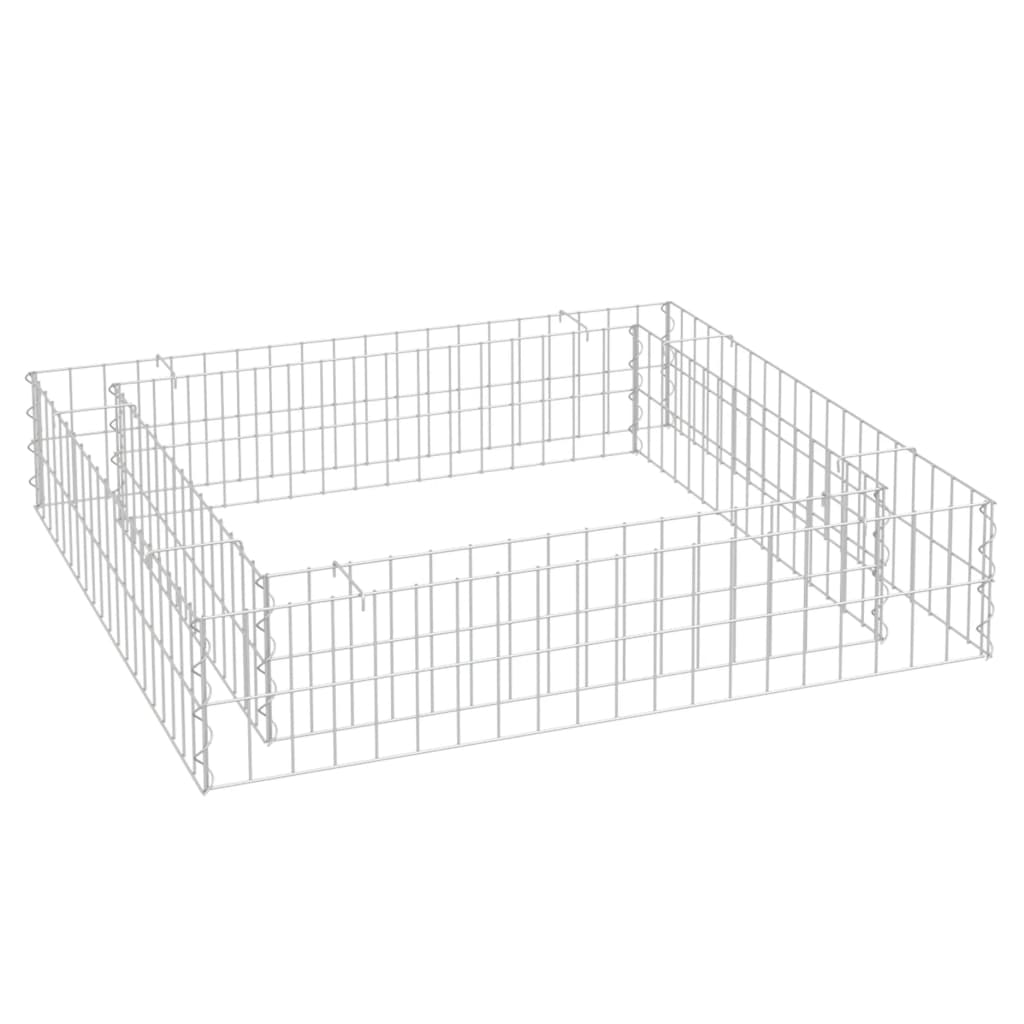 vidaXL Gabion Raised Bed Galvanized Steel 39.4"x39.4"x7.9"