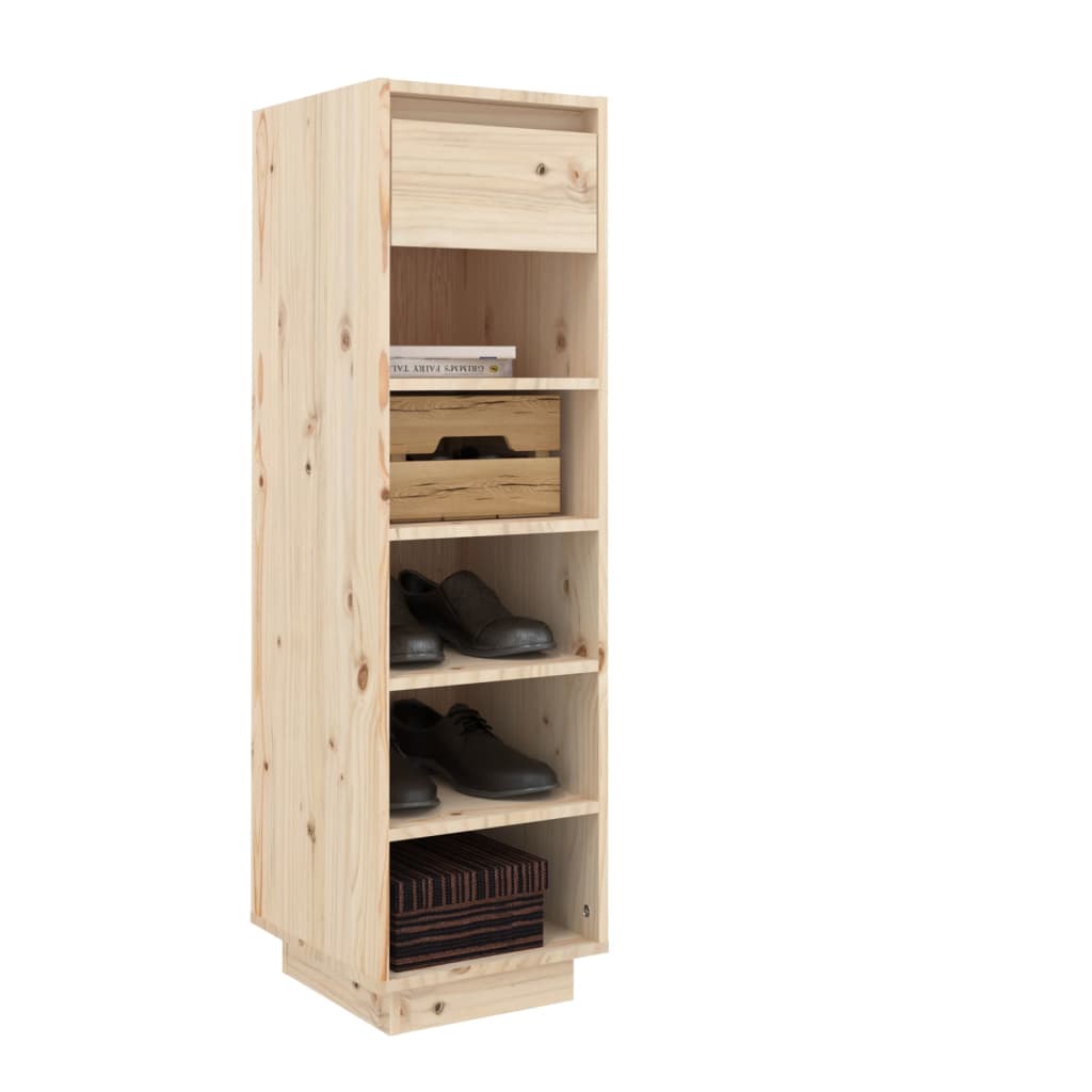 vidaXL Shoe Cabinet 11.8"x13.4"x41.3" Solid Wood Pine