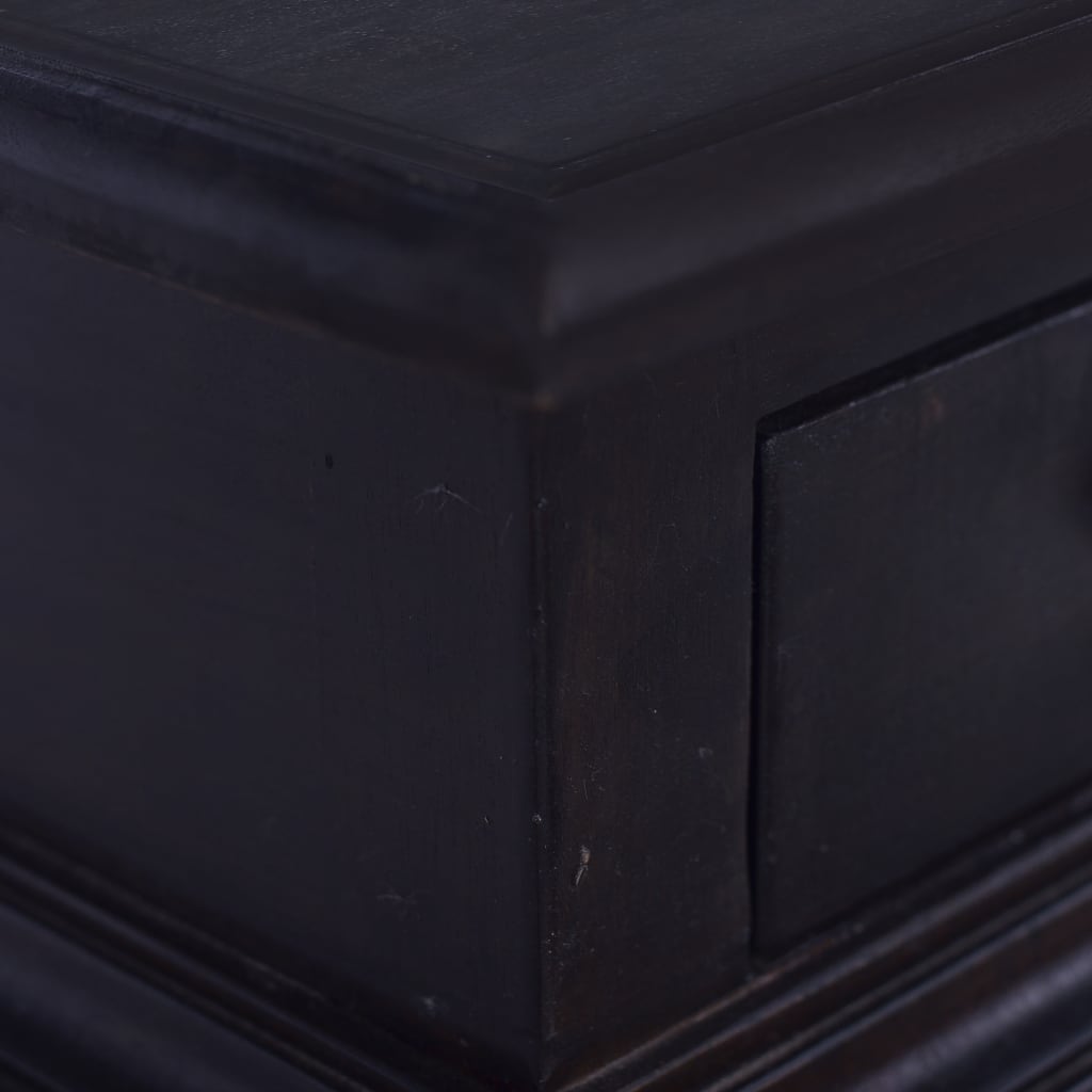 vidaXL Bedside Table Light Black Coffee 13.8"x11.8"x23.6" Solid Mahogany Wood