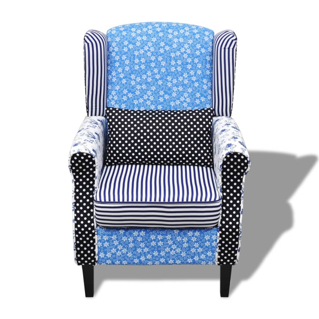 vidaXL Armchair with Patchwork Design Fabric